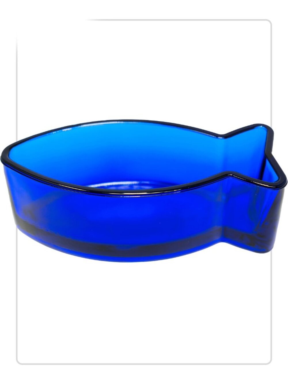 Cobalt Blue Glass Fish Shaped Nut or Candy Dish